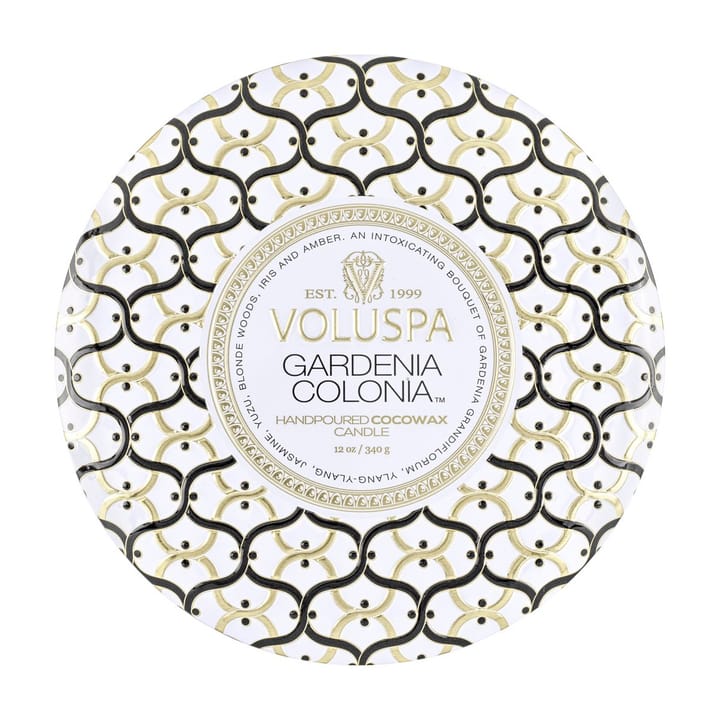 Maison Blanc 3-wick Tin tuoksukynttilä 40 tuntia, Gardenia Colonia Voluspa