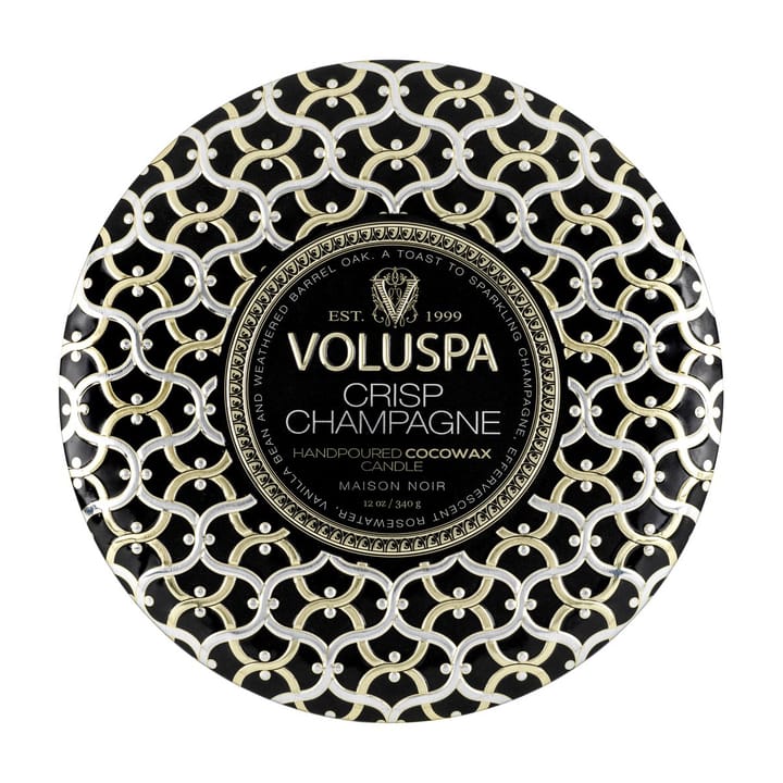 Maison Noir 3-wick Tin tuoksukynttilä 40 tuntia, Crisp Champagne Voluspa