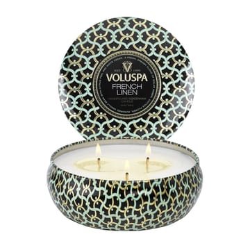 Maison Noir 3-wick Tin tuoksukynttilä 40 tuntia - French Linen - Voluspa