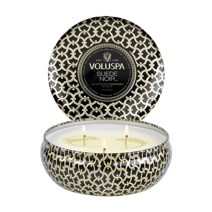 Maison Noir 3-wick Tin tuoksukynttilä 40 tuntia, Suede Noir Voluspa