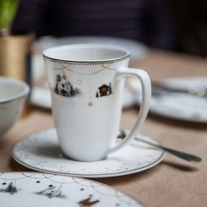 Julemorgen aluslautanen 30 cl:n mukille, Valkoinen Wik & Walsøe