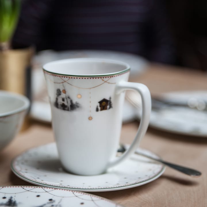 Julemorgen kuppi ja aluslautanen 20 cl, valkoinen Wik & Walsøe